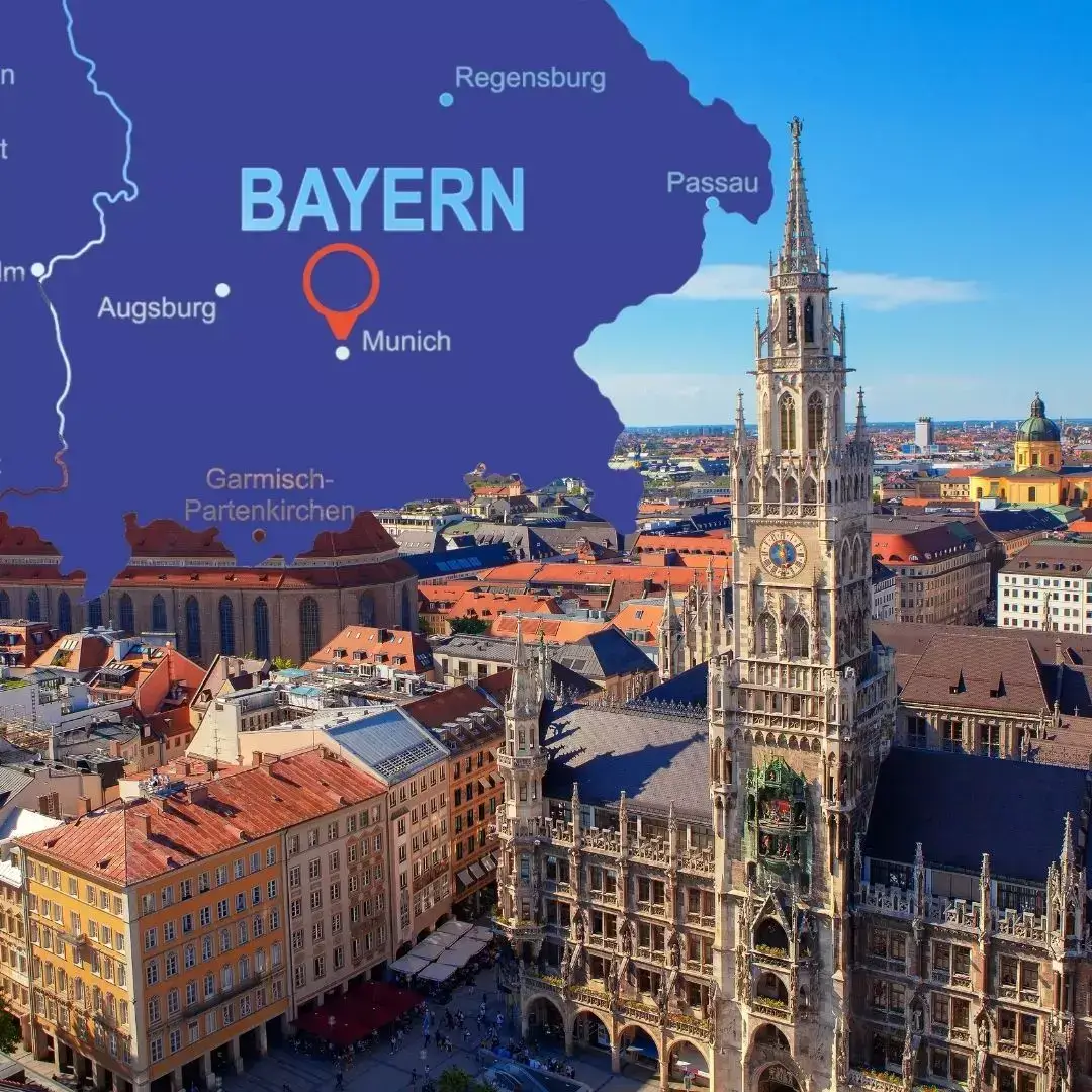 Monachium Bawaria - Niemcy - mapa